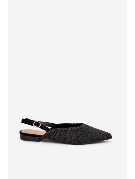 Ballet Flats With Braiding And Pointed Toes Black Hefion