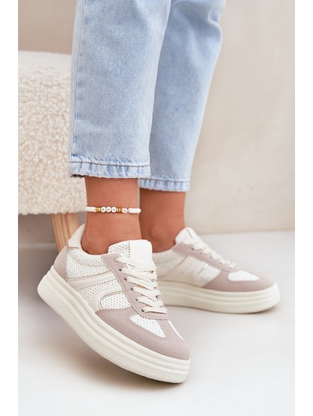 Women's Platform Sneakers Beige Lesida