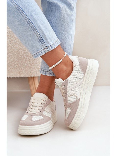 Women's Platform Sneakers Beige Lesida