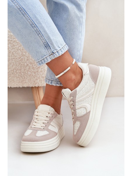 Women's Platform Sneakers Beige Lesida
