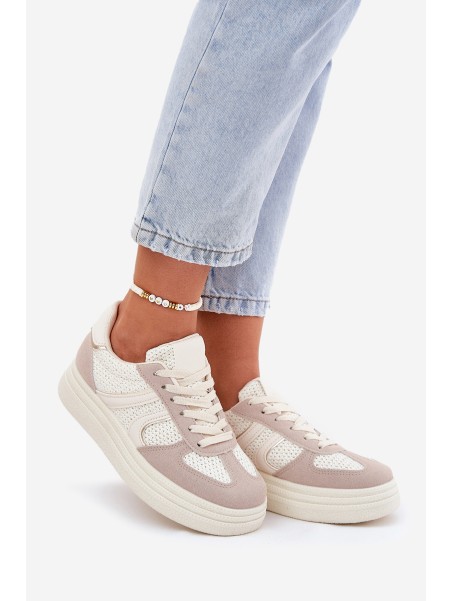 Women's Platform Sneakers Beige Lesida