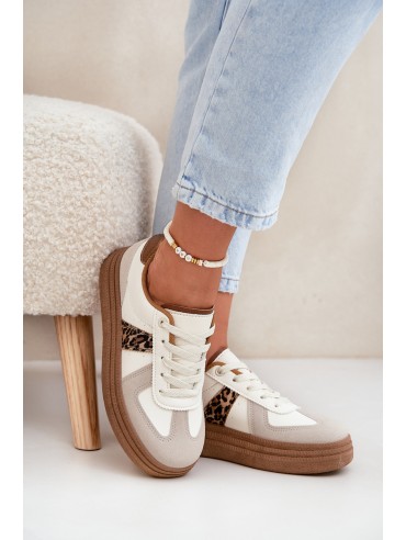 Women's Platform Sneakers Leopard Beige Lincidi 2