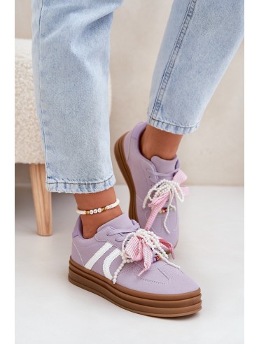 Women's Platform Sneakers With Decorations Purple Vinness 2