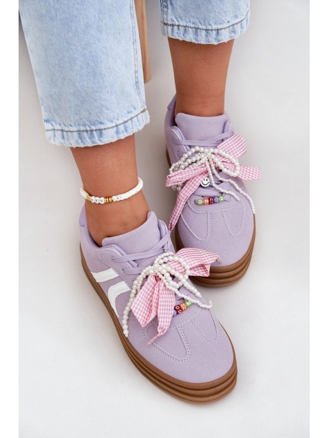 Women's Platform Sneakers With Decorations Purple Vinness