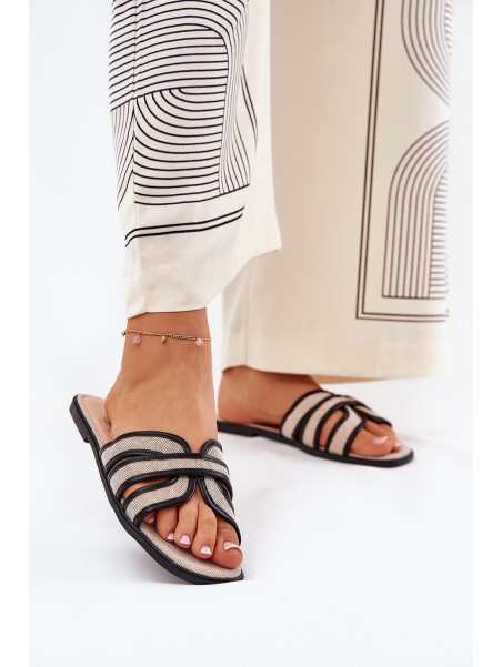 Flat Ladies Slippers With Bow Beige Tobin