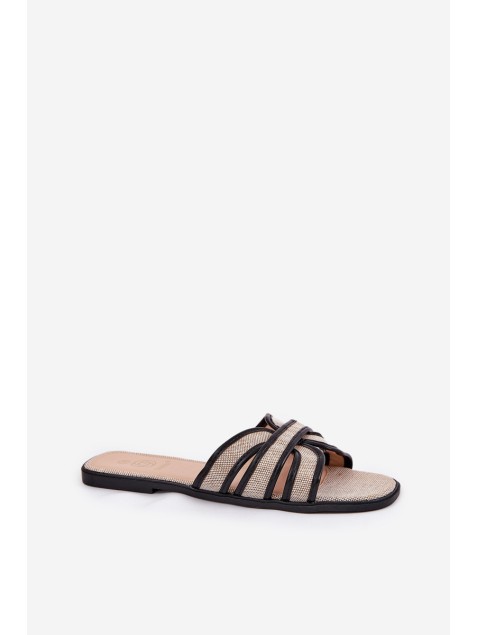Flat Ladies Slippers With Bow Beige Tobin