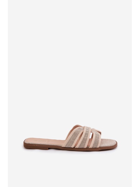 Classic Women's Flat Sandals Beige Scazze