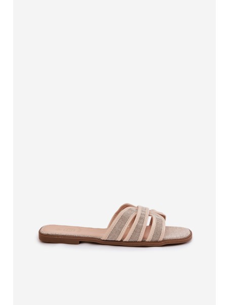 Classic Women's Flat Sandals Beige Scazze