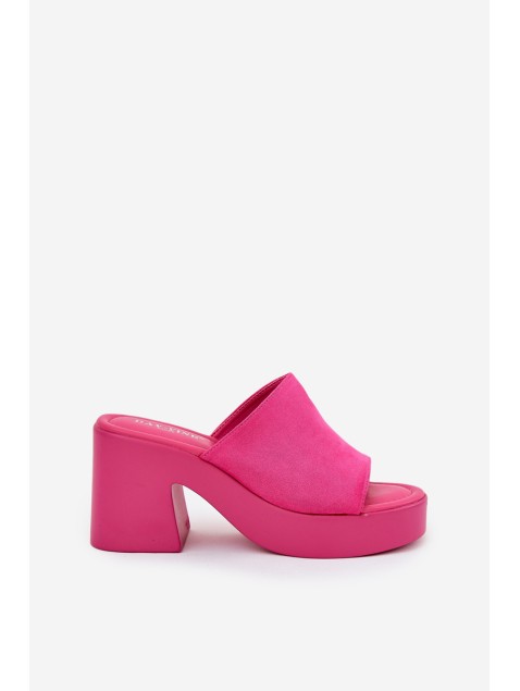 Women's Heeled And Platform Slippers Fuchsia Omeisa