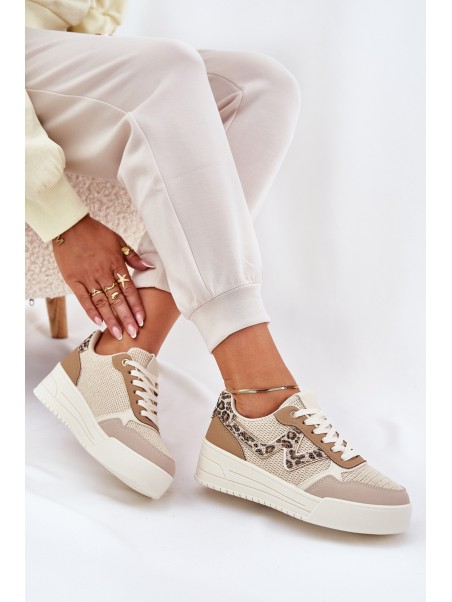 Ladies Sports Shoes On Platform Panther Khaki Lorori