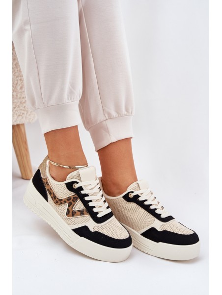 Womens Sports Shoes On Platform Panther Black Lorori