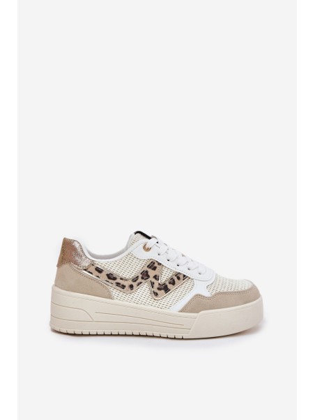 Ladies Sports Shoes On Platform Leopard Beige Lorori