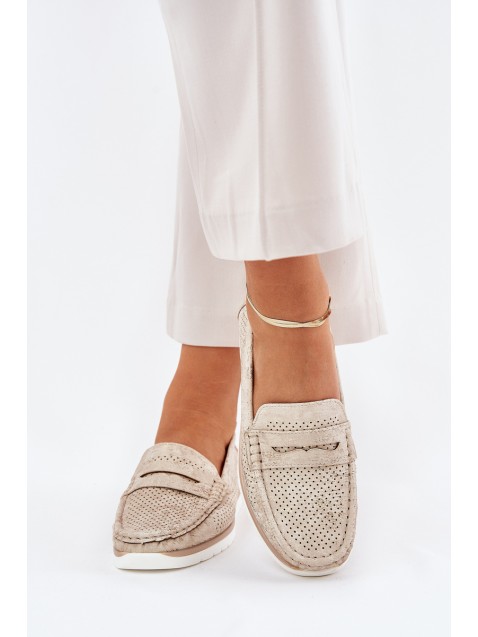 Women's Moccasins Made Of Eco Leather Silver Bralithia