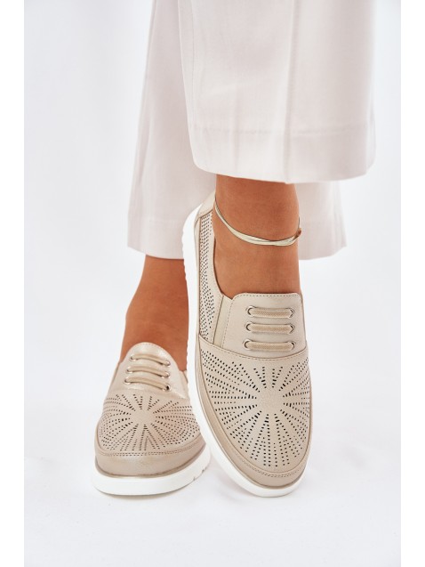 Women's Slip-On Perforated Shoes Gold Azethia