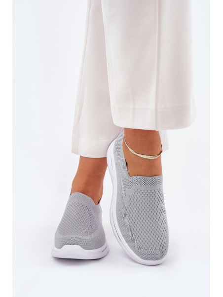 Women's Fabric Slip-On Sneakers Gray Adiora