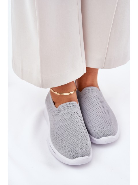 Women's Fabric Slip-On Sneakers Gray Adiora