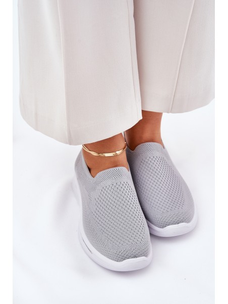 Women's Fabric Slip-On Sneakers Gray Adiora