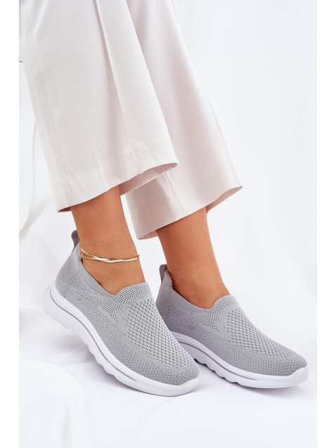 Women's Fabric Slip-On Sneakers Gray Adiora