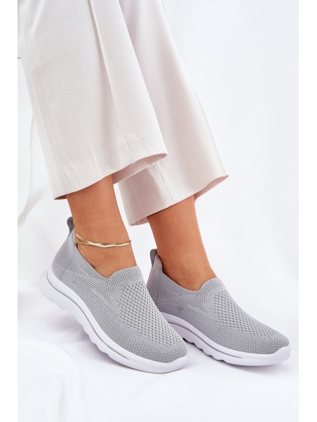 Women's Fabric Slip-On Sneakers Gray Adiora