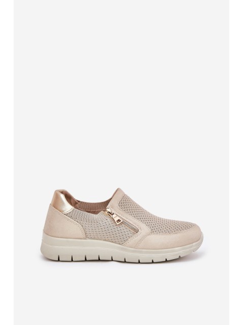 Women's Platform Slip-Ons With Zipper Gold Leanae