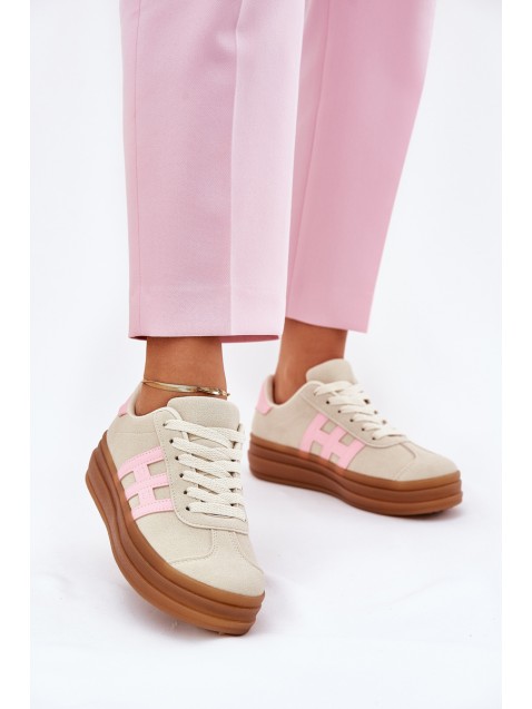 Womens Sneakers On Platform Beige Syliyana