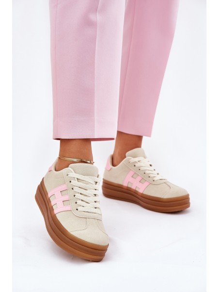 Womens Sneakers On Platform Beige Syliyana
