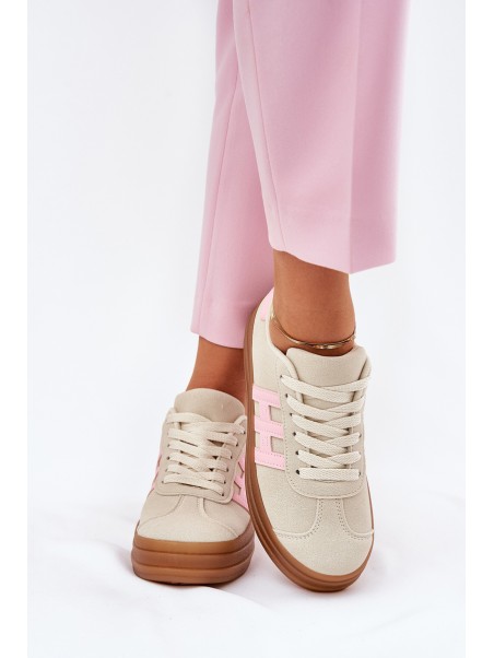 Womens Sneakers On Platform Beige Syliyana