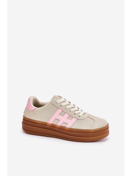 Womens Sneakers On Platform Beige Syliyana