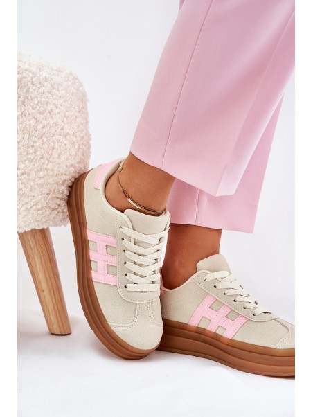 Womens Sneakers On Platform Beige Syliyana