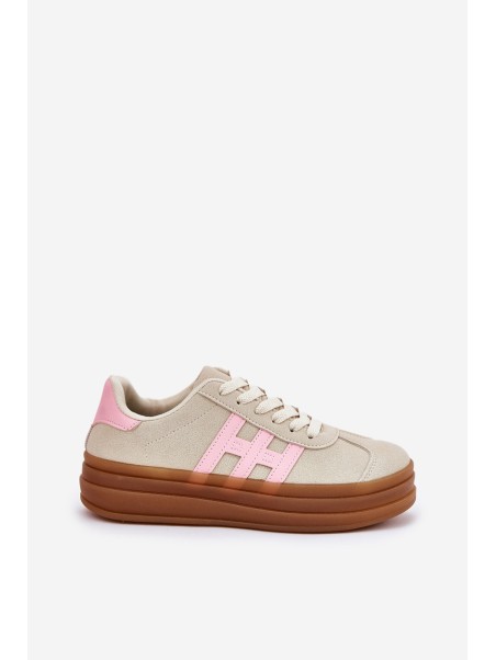 Womens Sneakers On Platform Beige Syliyana