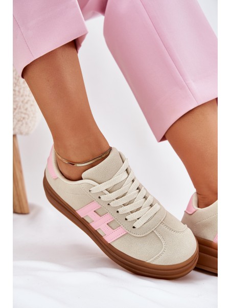 Womens Sneakers On Platform Beige Syliyana