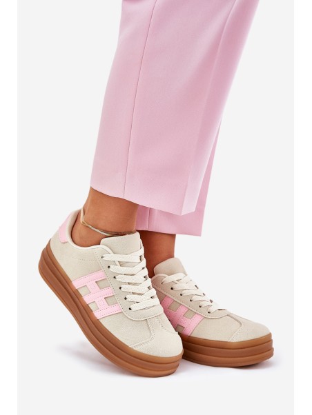 Womens Sneakers On Platform Beige Syliyana