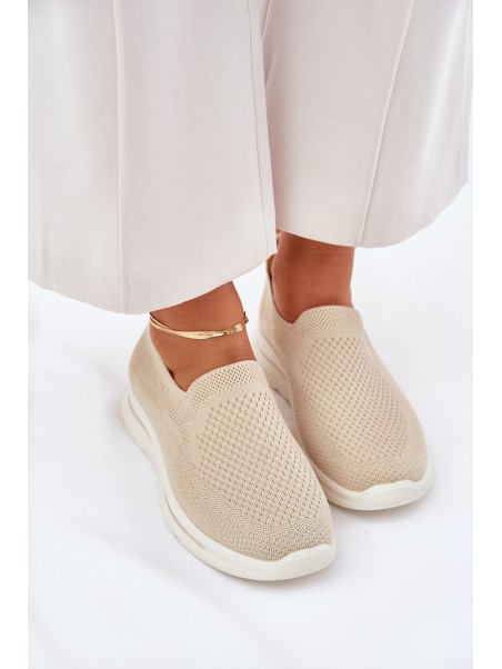Women Fabric Slip-On Sneakers Beige Adiora