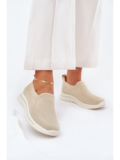 Women Fabric Slip-On Sneakers Beige Adiora