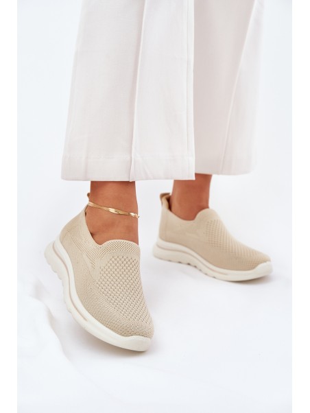 Women Fabric Slip-On Sneakers Beige Adiora