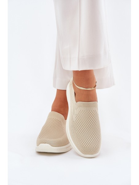 Women Fabric Slip-On Sneakers Beige Adiora