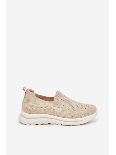 Women Fabric Slip-On Sneakers Beige Adiora