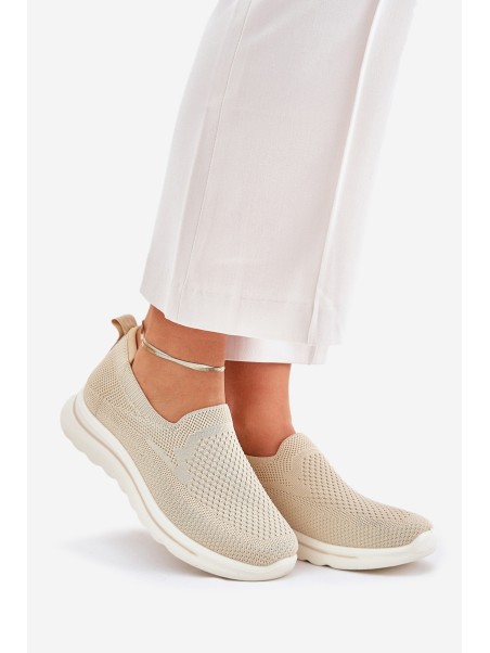 Women Fabric Slip-On Sneakers Beige Adiora