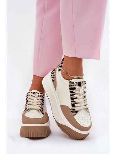Women's Sneakers on Massive Platform Zebra Beige Tamorniel 2