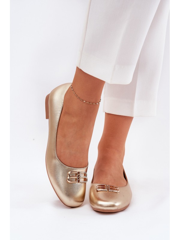 Elegant Ladies Ballerinas With Decoration Vinceza 62206 Gold 2