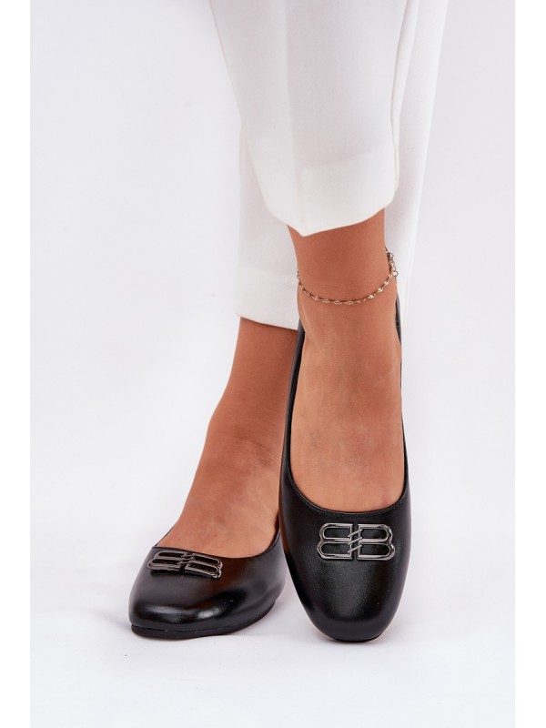 Elegant Women's Ballerinas With Decoration Vinceza 62206 Black 2