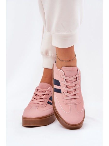 Women's Platform Sneakers Made Of Eco Leather Pink Ediriella