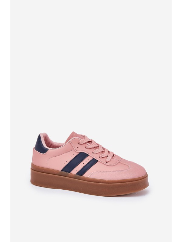 Women's Platform Sneakers Made Of Eco Leather Pink Ediriella