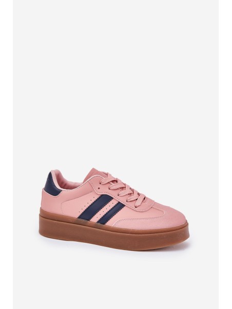 Women's Platform Sneakers Made Of Eco Leather Pink Ediriella