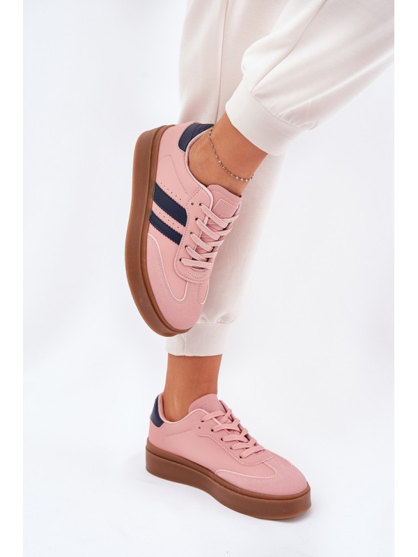 Women's Platform Sneakers Made Of Eco Leather Pink Ediriella