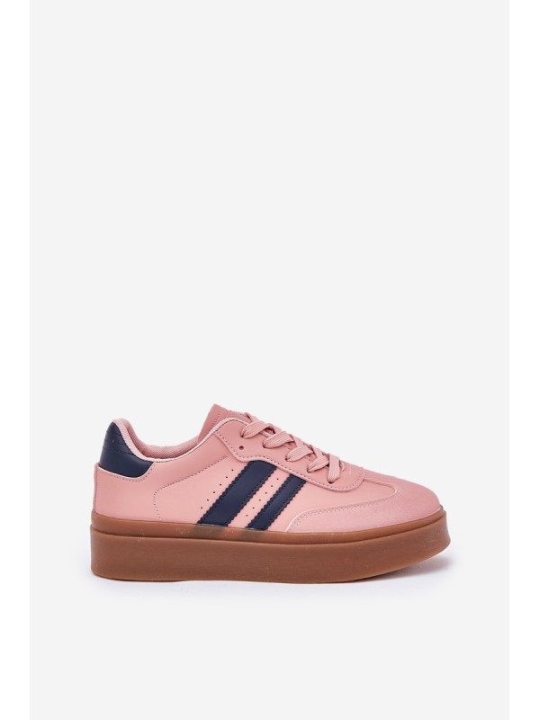 Women's Platform Sneakers Made Of Eco Leather Pink Ediriella