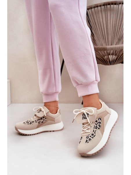 Sportiniai bateliai Moteriški sportiniai bateliai Leopard Beige Pumbes