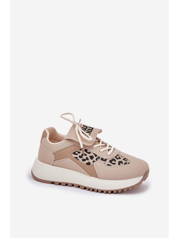 Sportiniai bateliai Moteriški sportiniai bateliai Leopard Beige Pumbes