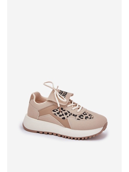 Sportiniai bateliai Moteriški sportiniai bateliai Leopard Beige Pumbes