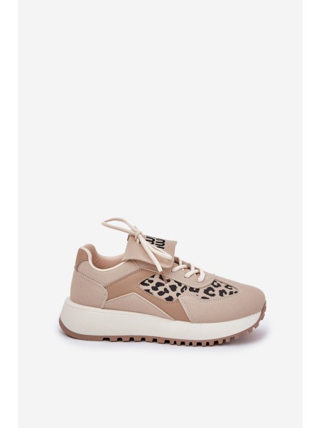 Sportiniai bateliai Moteriški sportiniai bateliai Leopard Beige Pumbes